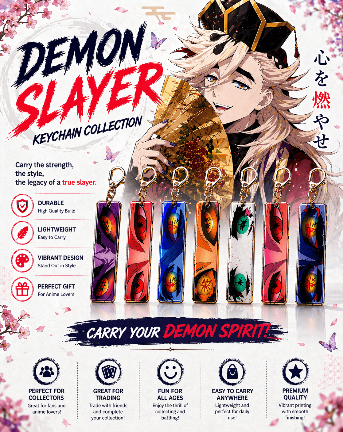 Demon Slayer Inspired Anime Keychain Collection